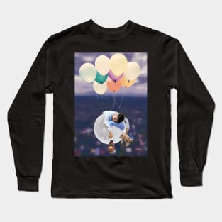 Moon Balloon Boy 1 - carried away on the breeze Long Sleeve T-Shirt